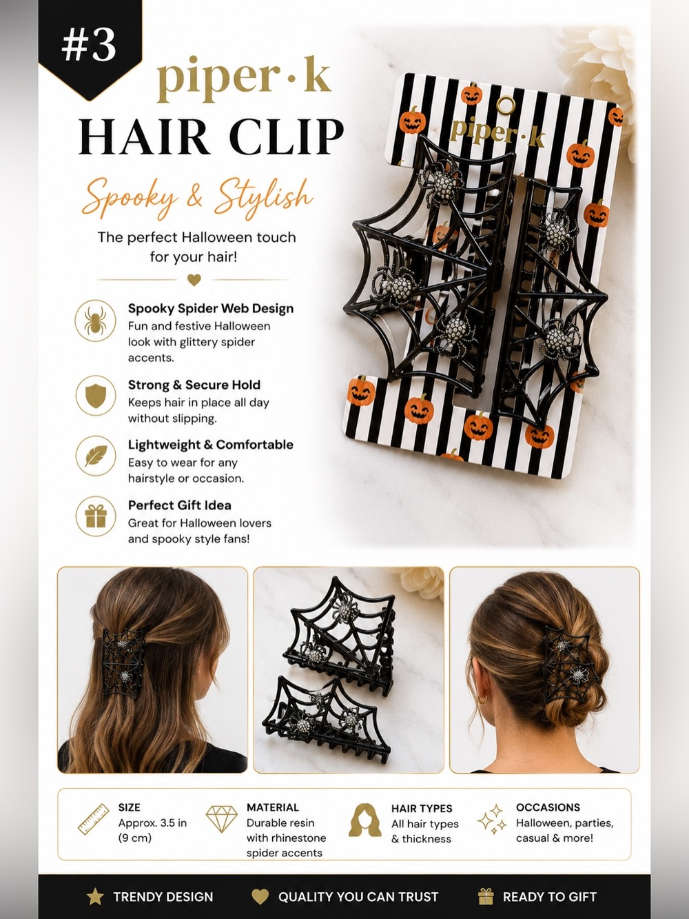 Spooky Hair Clips - Buyer Pick - Picture 4 of 6